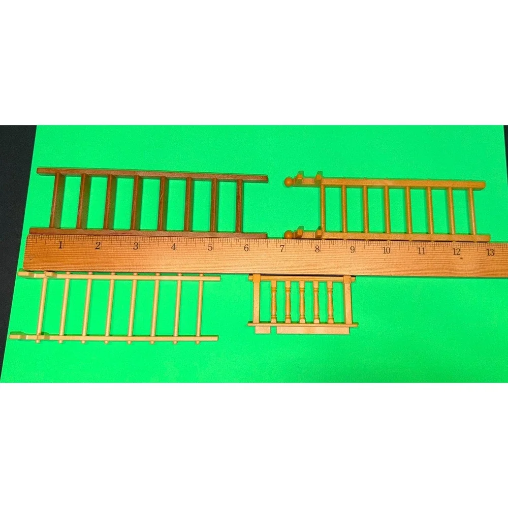 4 Calico Mixed Toy Ladder Railing Dollhouse Playset Brown Plastic Replacement